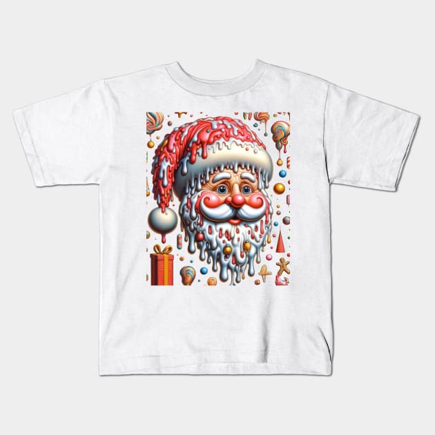 Surreal Melting Santa Kids T-Shirt by TooplesArt